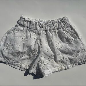 Zara Girls White Eyelet Shorts
